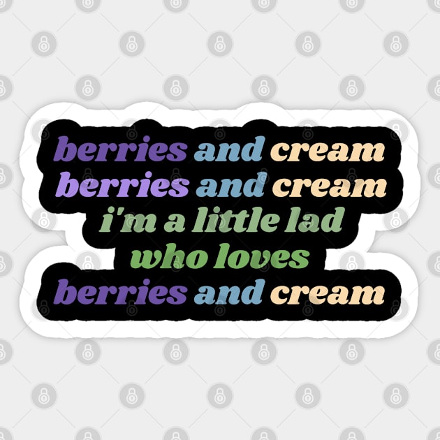 Berries and Cream For a Little Lad Sticker by BobaPenguin